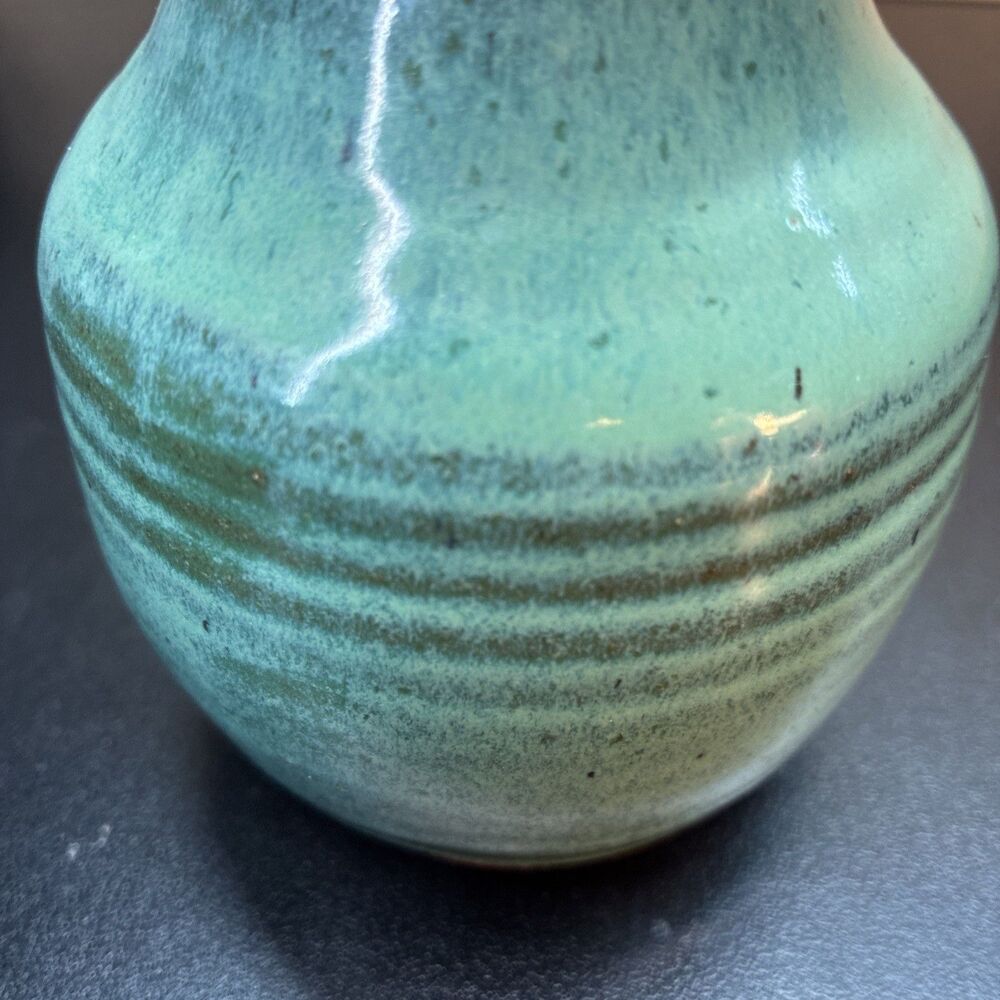 Studio Art Pottery Vase Signed Teal Blue Green Wagoner BCV 97 - Picture 4 of 6